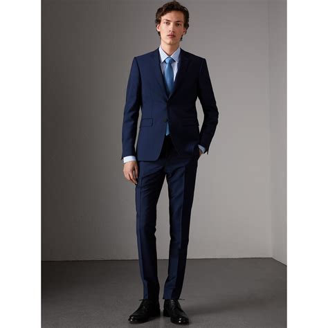 burberry slim fit suit navy|Burberry store online.